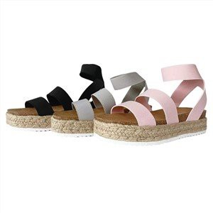 Schnür-Espadrille-Wedges mit offenem Zeh
